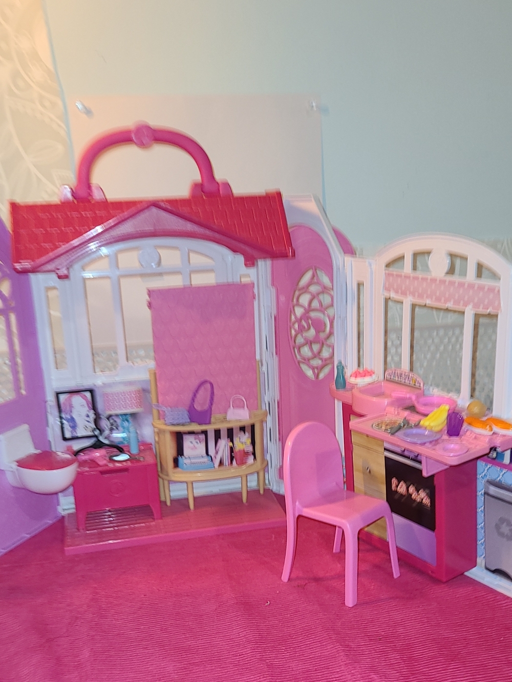 Pink Playhouse Dollhouse Kitchen Set - Kids Toys